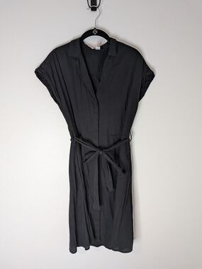Old Navy Black Tie-Waist Shirt Dress